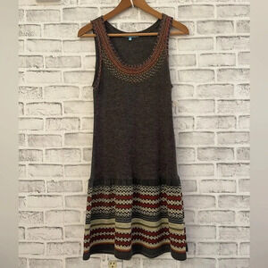 Women’s Whish beautiful gray wool feeling sleeveless boho dress Large